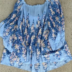 iJeans By Buffalo Off Shoulder, Floral Pleated Top